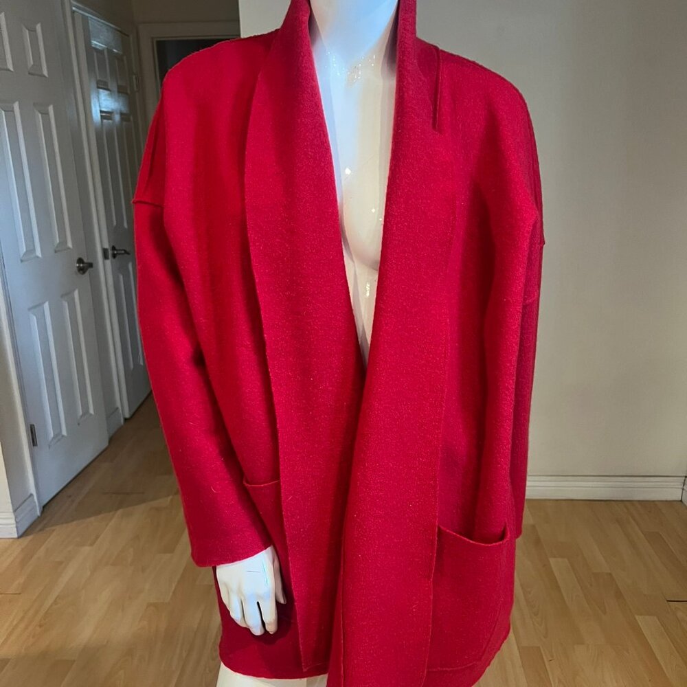EILEEN FISHER KIMONO WOOL SHAWL COLLOR BOILED JACKET SIZE M MEDIUM
